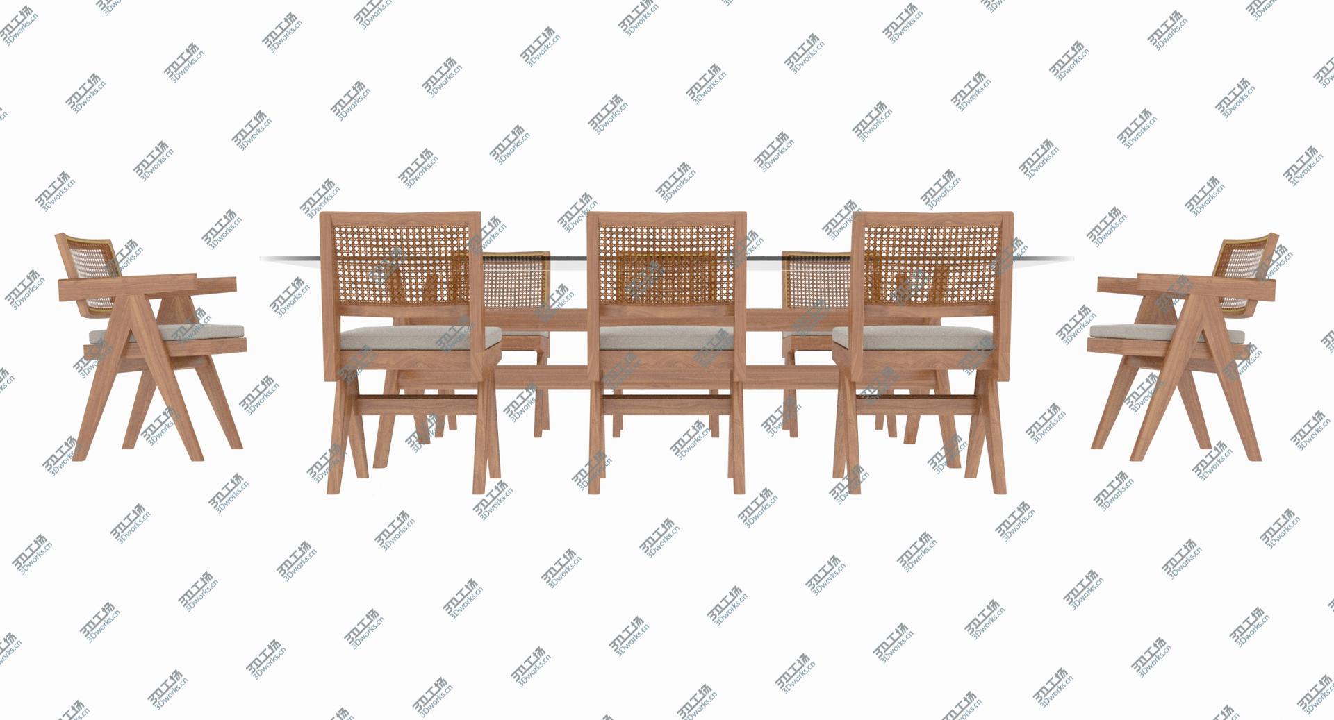 images/goods_img/202105073/3D Cassina Jeanneret Capitol Complex Glass Table with Office Chair and Wooden Chair Set/4.jpg